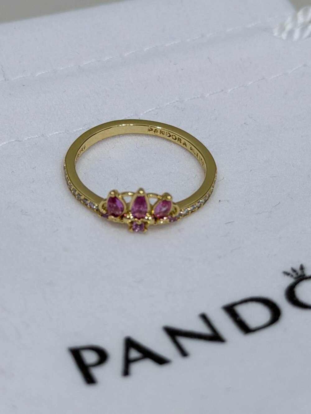 Pandora Pink Crystal Tiara Ring
